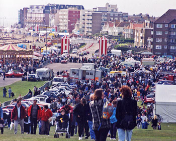 View of the Bexhill 100 crowds from Sutton Place