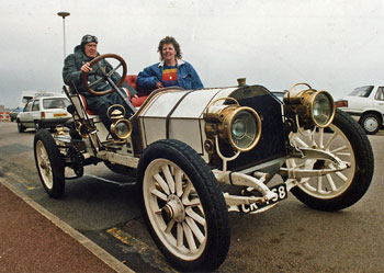 Paul Foulkes-Halbard in his Mercedes